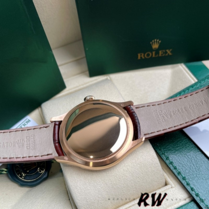 rolex cellini time 50505 brown leather strap black dial 39mm mens replica watch4 rolex cellini time 50505 brown leather strap black dial 39mm mens replica watch4