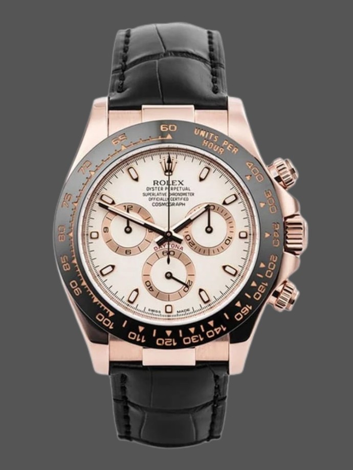 rolex cosmograph daytona 116515 ivory dial 40mm mens replica watch