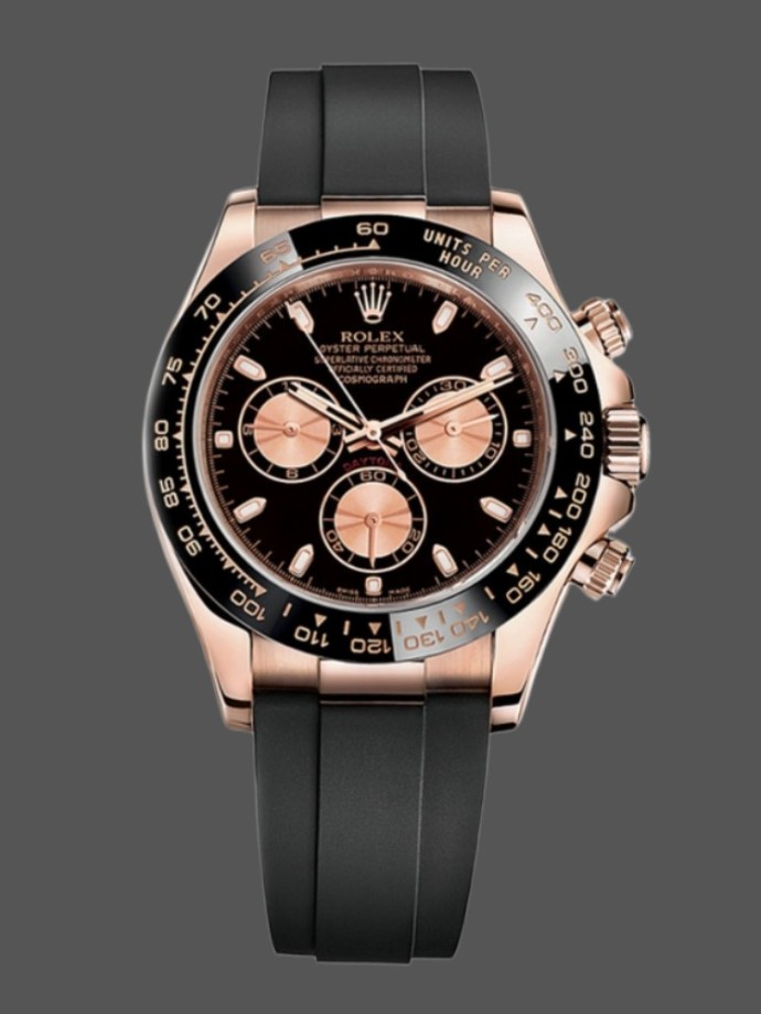 rolex cosmograph daytona 116515ln rose gold black dial 40mm