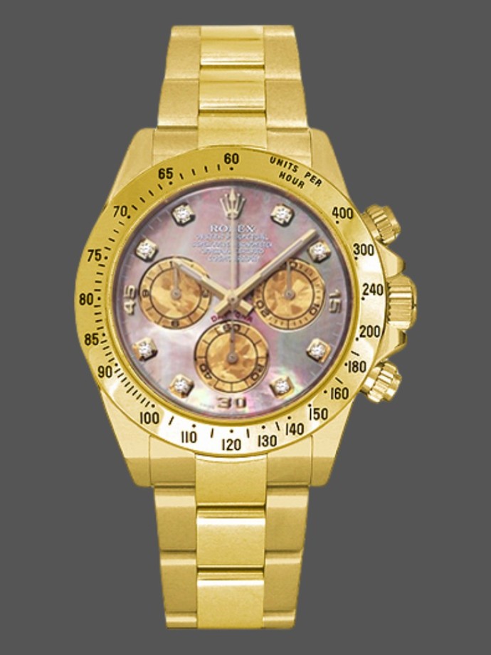 rolex cosmograph daytona 116528 black mop diamond dial 40mm men