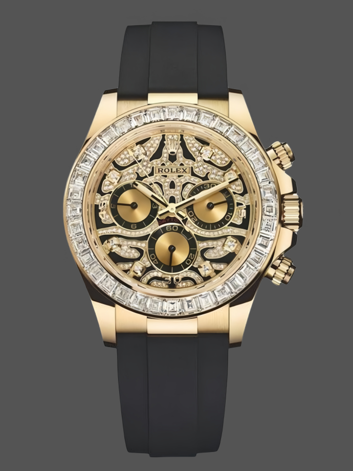 rolex cosmograph daytona 116588 yellow gold black rubber strap