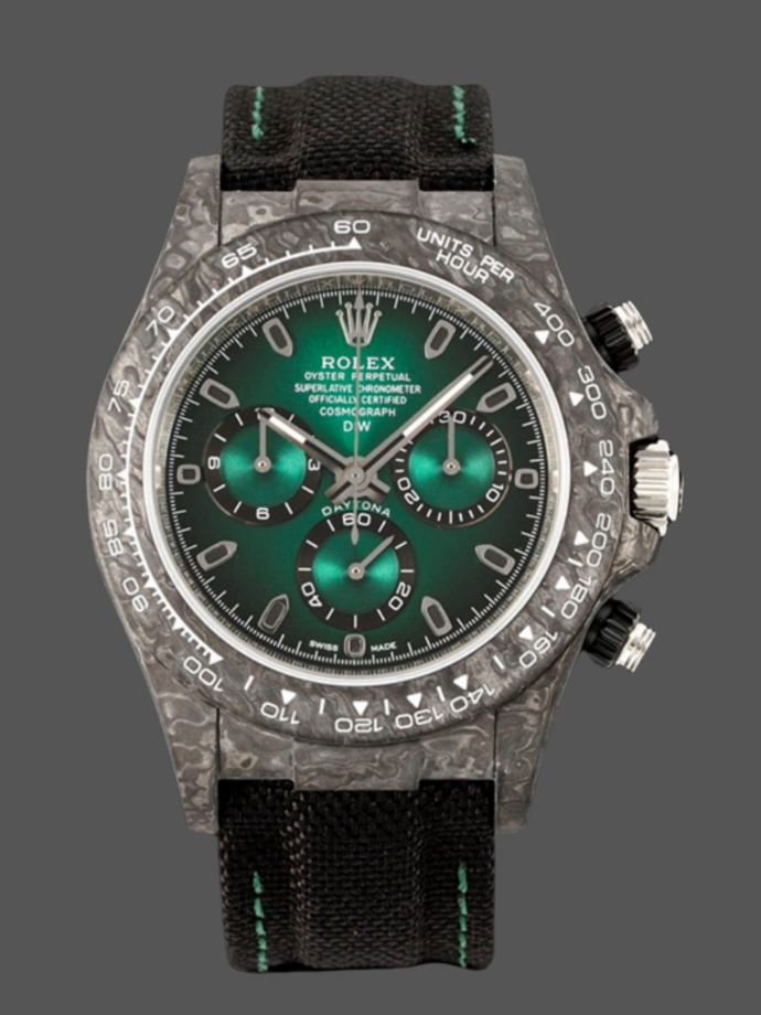 rolex cosmograph daytona diw carbon fiber green dial 40mm men's