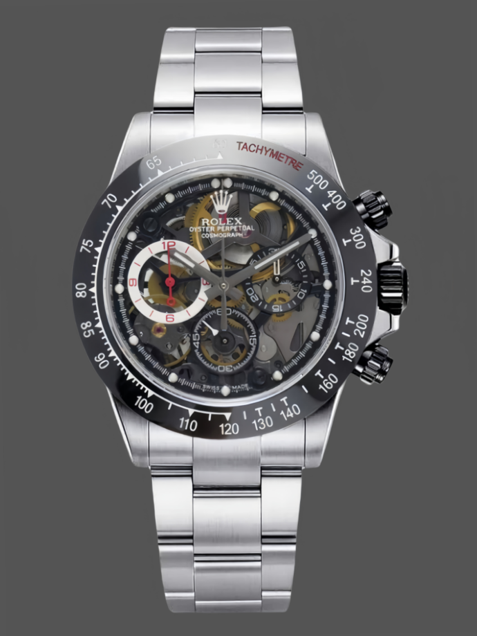 rolex daytona 116520 artisans de genève la barrichello skeleton
