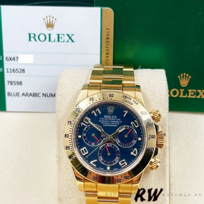rolex daytona 116528 yellow gold blue racing dial 40mm mens replica9 rolex daytona 116528 yellow gold blue racing dial 40mm mens replica9