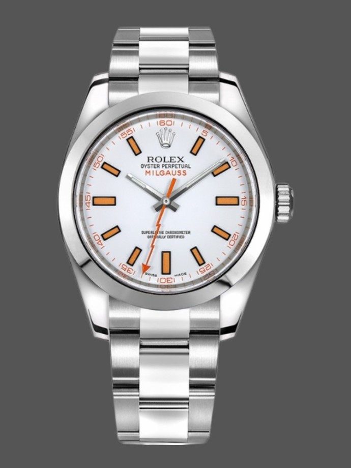 rolex milgauss 116400 automatic white dial 40mm mens replica