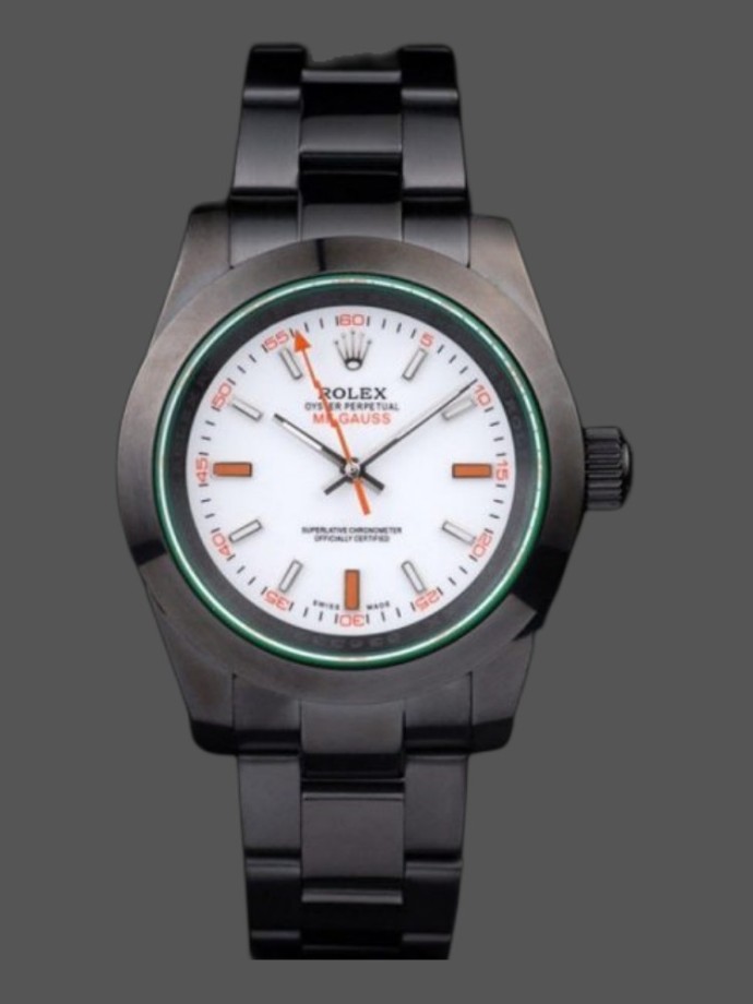 rolex milgauss pr116610 pstainless steel white dial 40mm