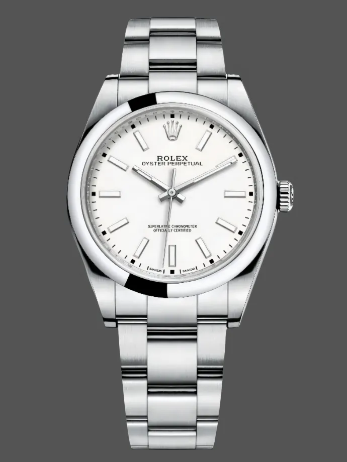 rolex oyster perpetual 114300 white dial 39mm mens replica watch