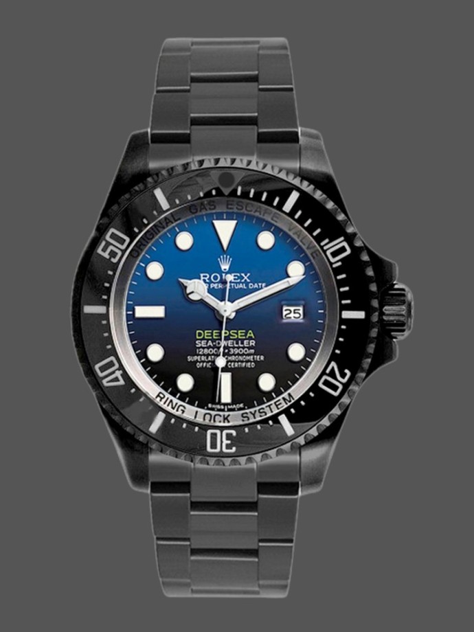 rolex sea dweller deepsea 116660 pvddlc coated stainless steel d blue dial 44mm mens