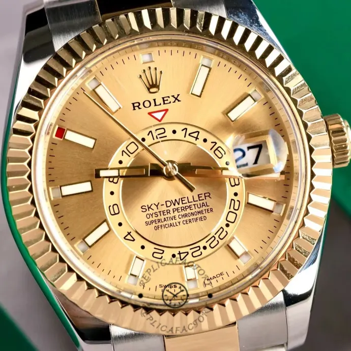 rolex sky dweller 326933 champagne dial stainless steel4 rolex sky dweller 326933 champagne dial stainless steel4