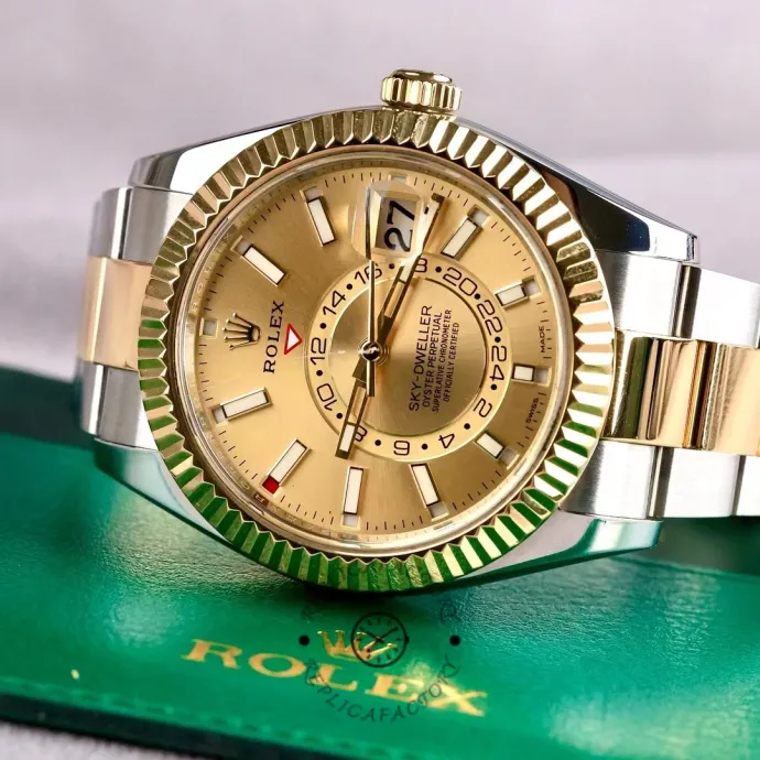 rolex sky dweller 326933 champagne dial stainless steel5 rolex sky dweller 326933 champagne dial stainless steel5