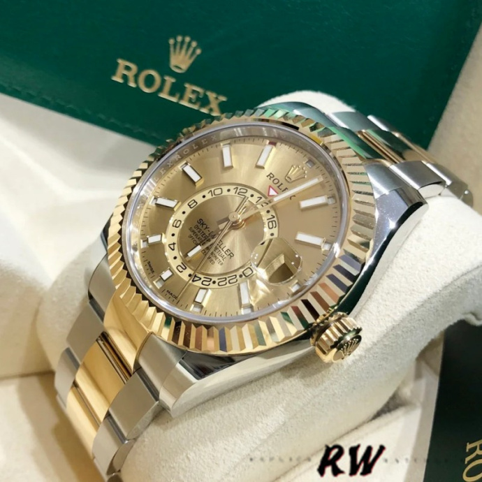 rolex sky dweller 326933 champagne dial stainless steel9 rolex sky dweller 326933 champagne dial stainless steel9