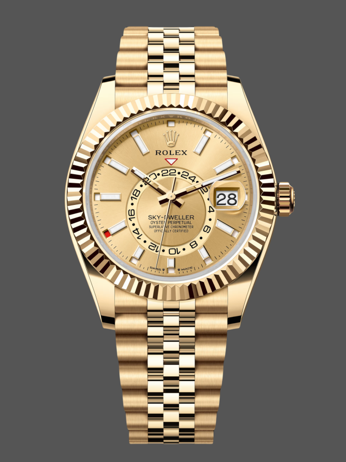 rolex sky dweller m336938 0004 yellow gold champagne dial 42mm
