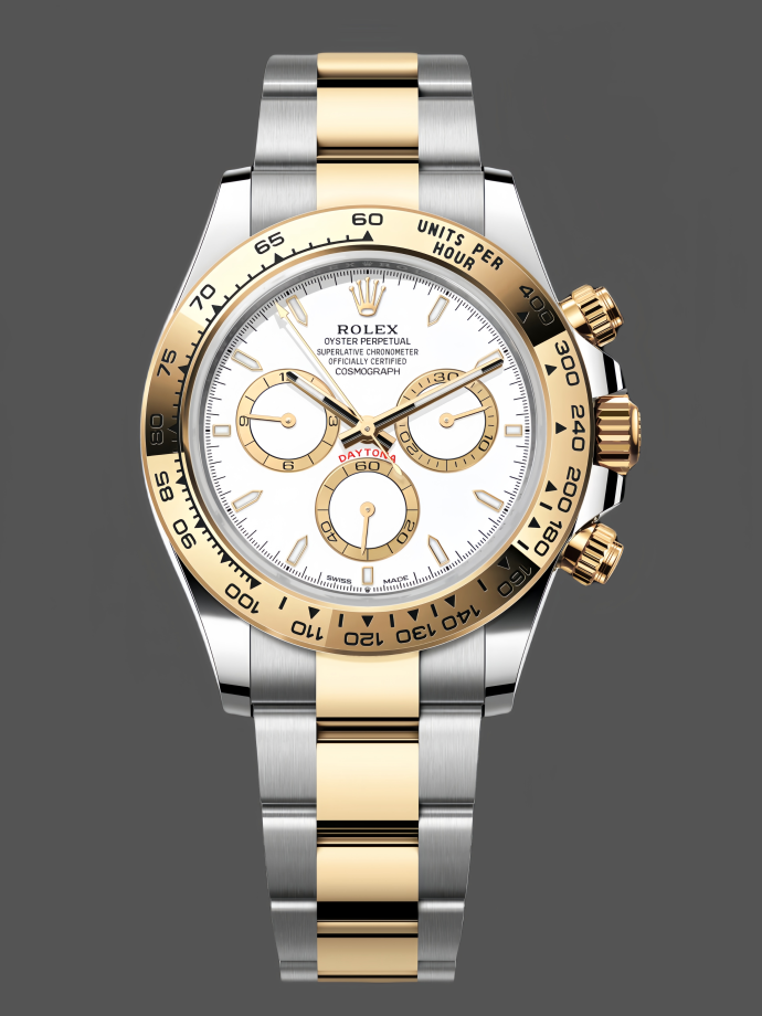 rolex two tone daytona 126503 white dial replica watch
