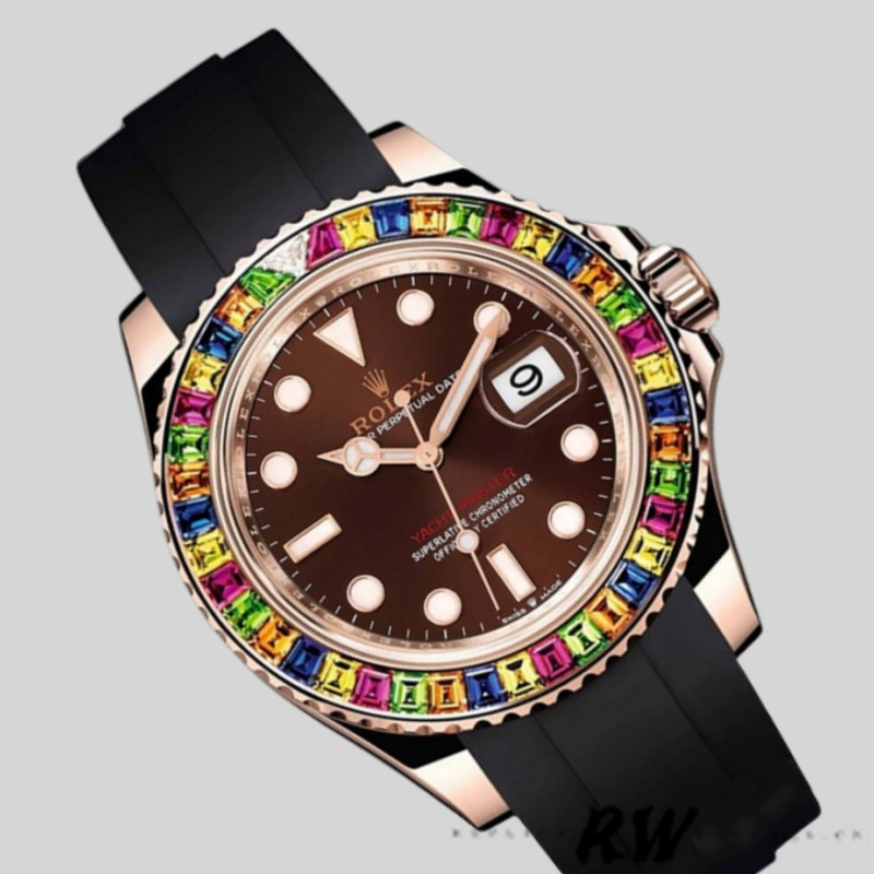 rolex yacht master 116695 black rubber strap brown dial 40mm mens2 rolex yacht master 116695 black rubber strap brown dial 40mm mens2