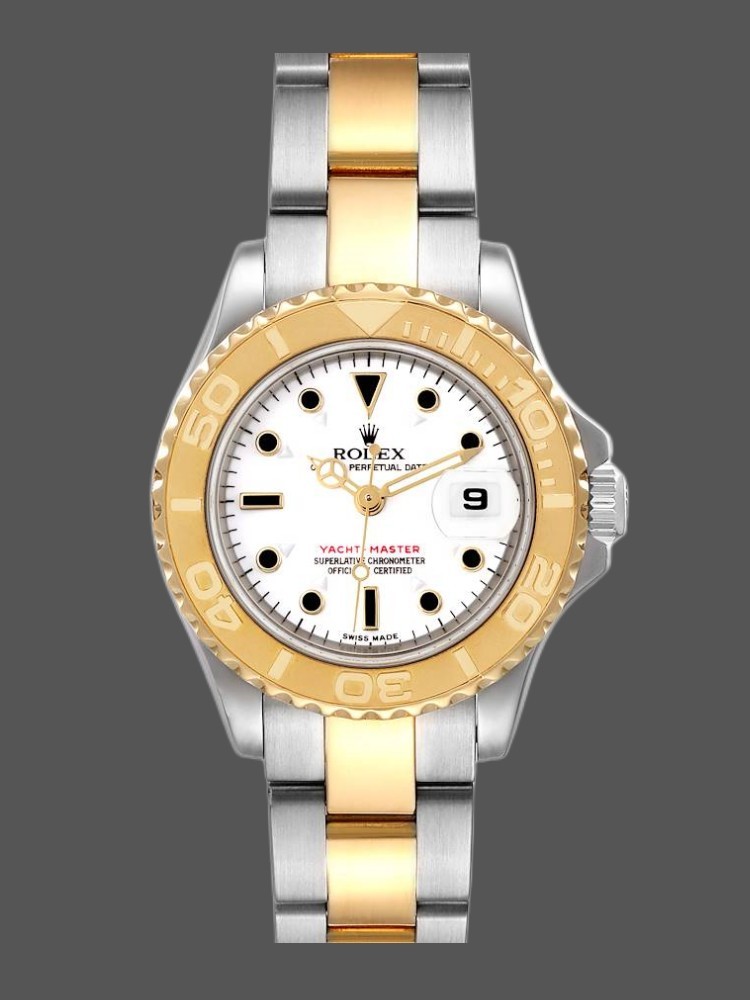 rolex yacht master 169623 steel yellow gold white dial 29mm lady