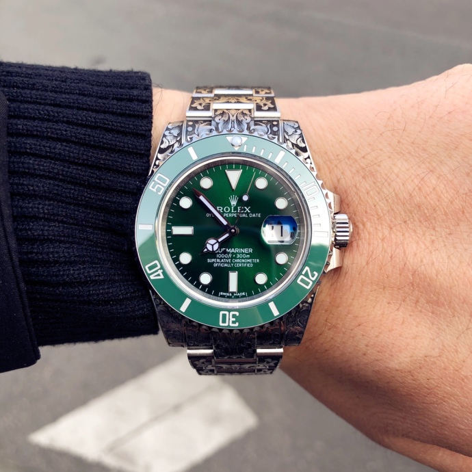 huckleberry custom rolex submariner green2 huckleberry custom rolex submariner green2