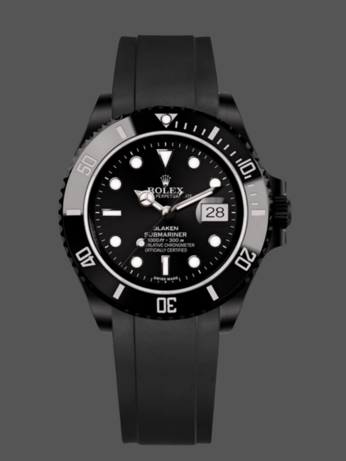 rolex blaken submariner 116610 black dial dlc 40mm men's watch