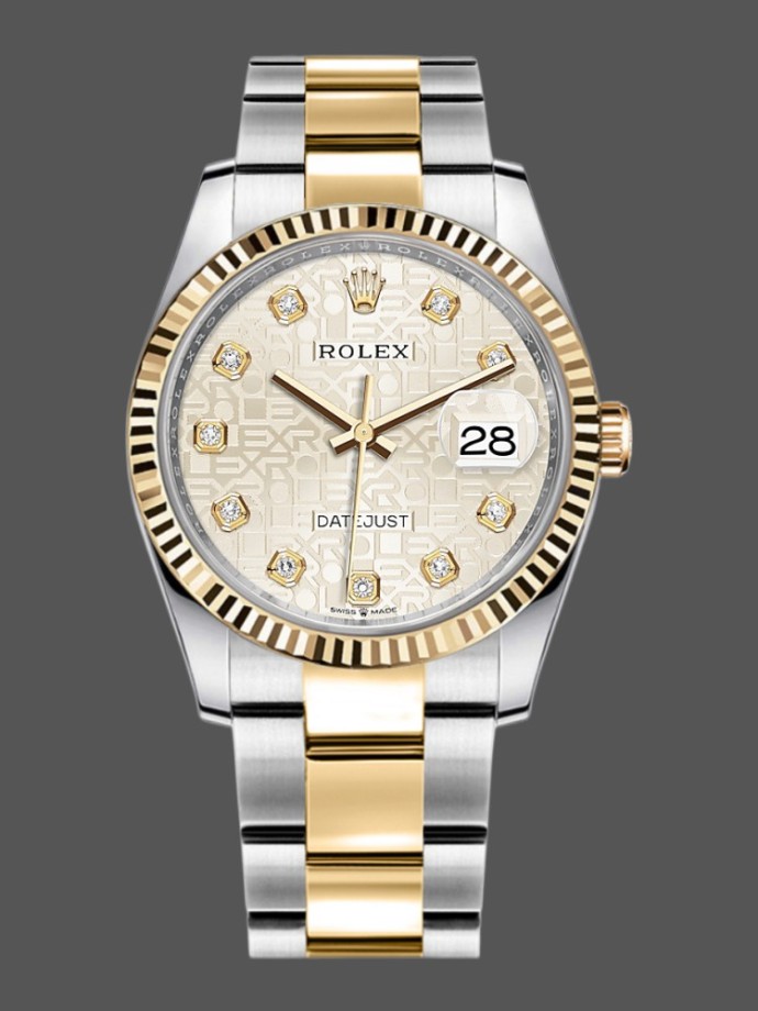 rolex datejust 126233 silver jubilee dial 36mm unisex replica watch