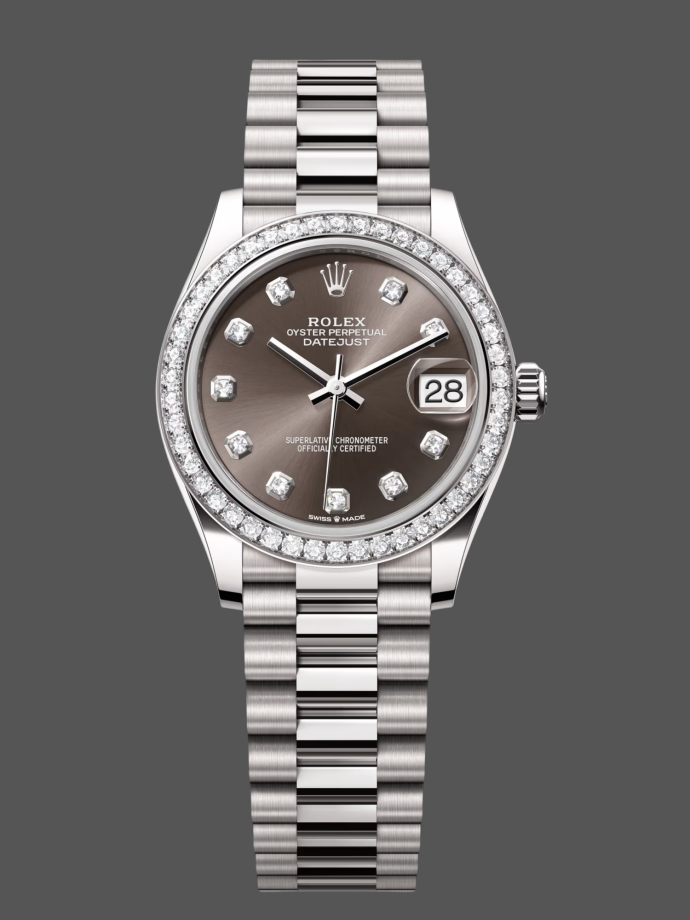 rolex datejust 31 white gold dark grey m278289rbr 0006 women's watch