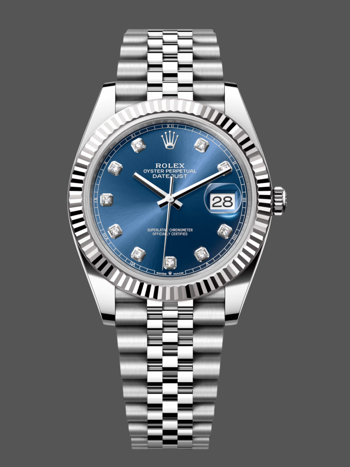 rolex datejust 41 white gold blue dial 126334 0016