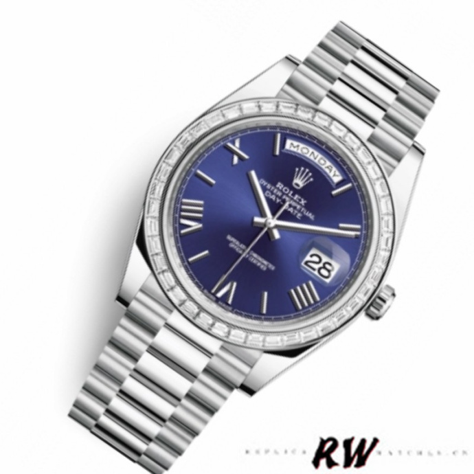 rolex day date 228396tbr blue dial platinum diamond bezel 40mm mens1 rolex day date 228396tbr blue dial platinum diamond bezel 40mm mens1