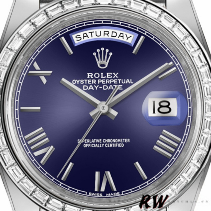 rolex day date 228396tbr blue dial platinum diamond bezel 40mm mens3 rolex day date 228396tbr blue dial platinum diamond bezel 40mm mens3