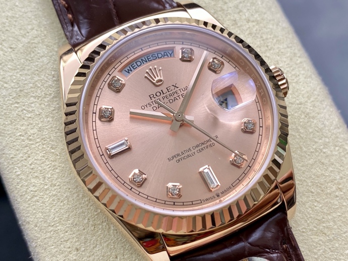 rolex day date 36 yellow gold case 118135 0101 brown leather watch3 rolex day date 36 yellow gold case 118135 0101 brown leather watch3