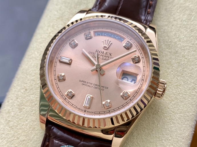 rolex day date 36 yellow gold case 118135 0101 brown leather watch4 rolex day date 36 yellow gold case 118135 0101 brown leather watch4