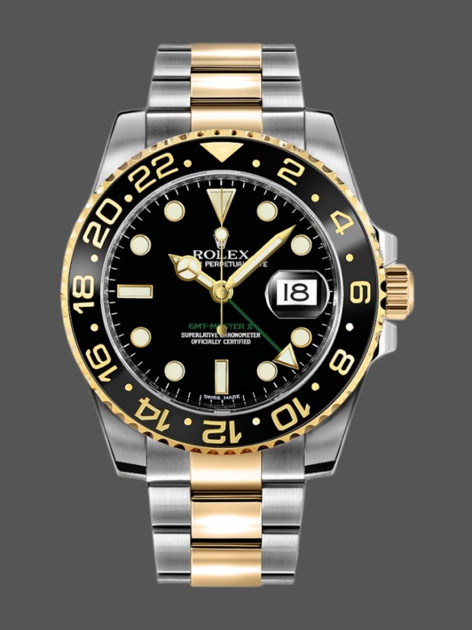 rolex gmt master ii 116713ln stainless steel case black dial