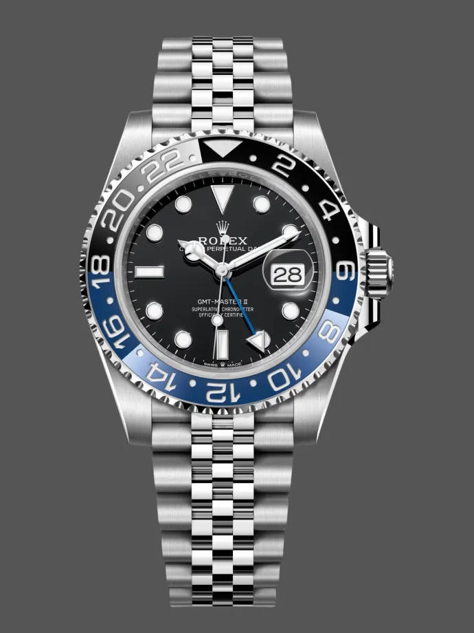 rolex gmt master ii 126710blnr black dial batman bezel 40mm