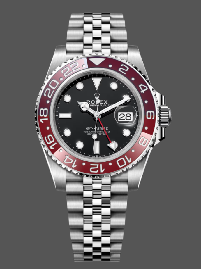 rolex gmt master ii pepsi 126710blro jubilee mint black dial