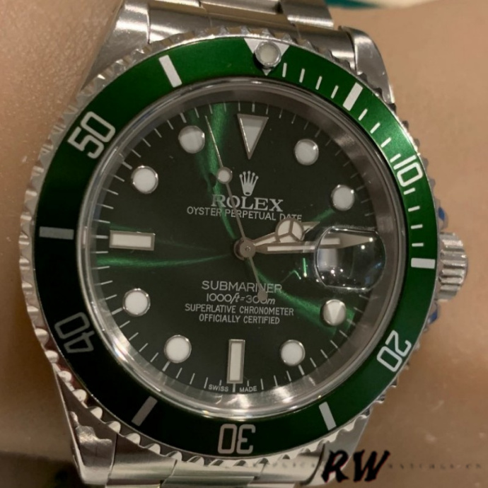 rolex submariner 16610 stainless steel refinished green dial 40mm mens replica watch2 rolex submariner 16610 stainless steel refinished green dial 40mm mens replica watch2
