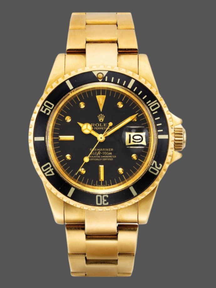 rolex submariner 16808 black dial yellow gold 40mm mens replica watch