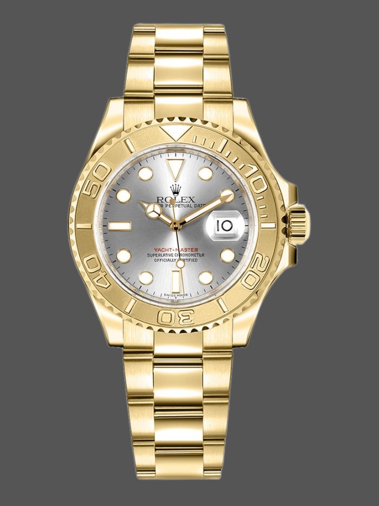 rolex yacht master 169628 yellow gold grey dial 29mm lady replica