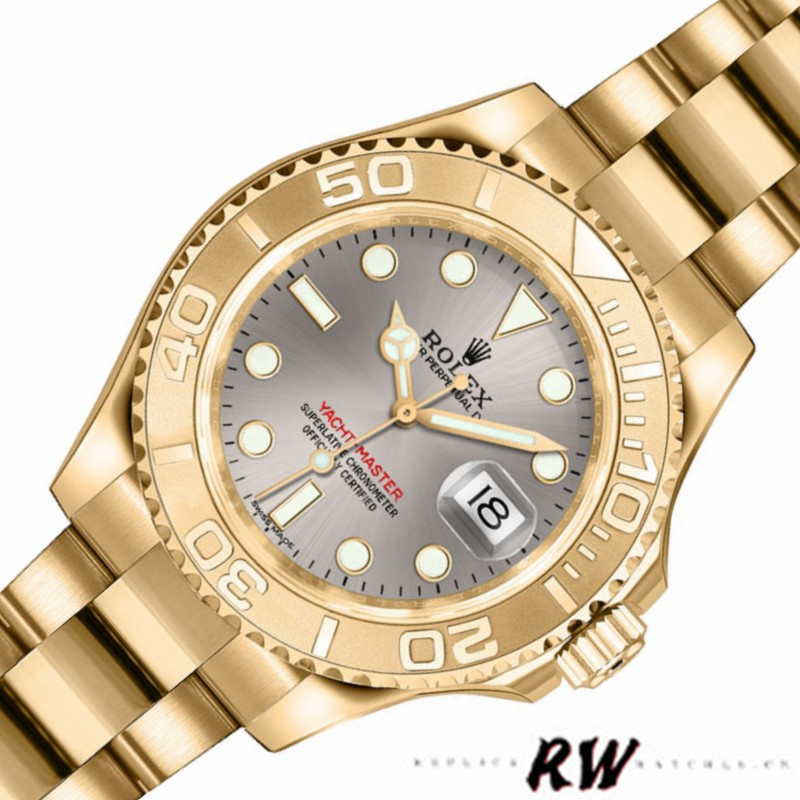 rolex yacht master 169628 yellow gold grey dial 29mm lady replica1 rolex yacht master 169628 yellow gold grey dial 29mm lady replica1