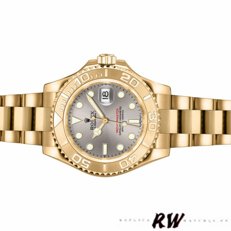 rolex yacht master 169628 yellow gold grey dial 29mm lady replica3 rolex yacht master 169628 yellow gold grey dial 29mm lady replica3