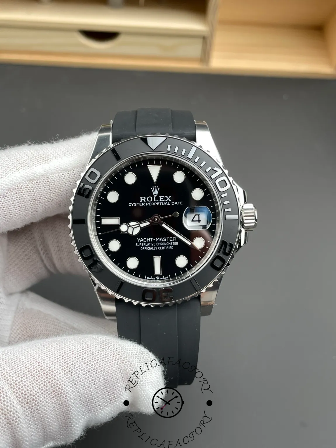rolex yacht master 226659 white gold black dial 42mm mens replica1 rolex yacht master 226659 white gold black dial 42mm mens replica1