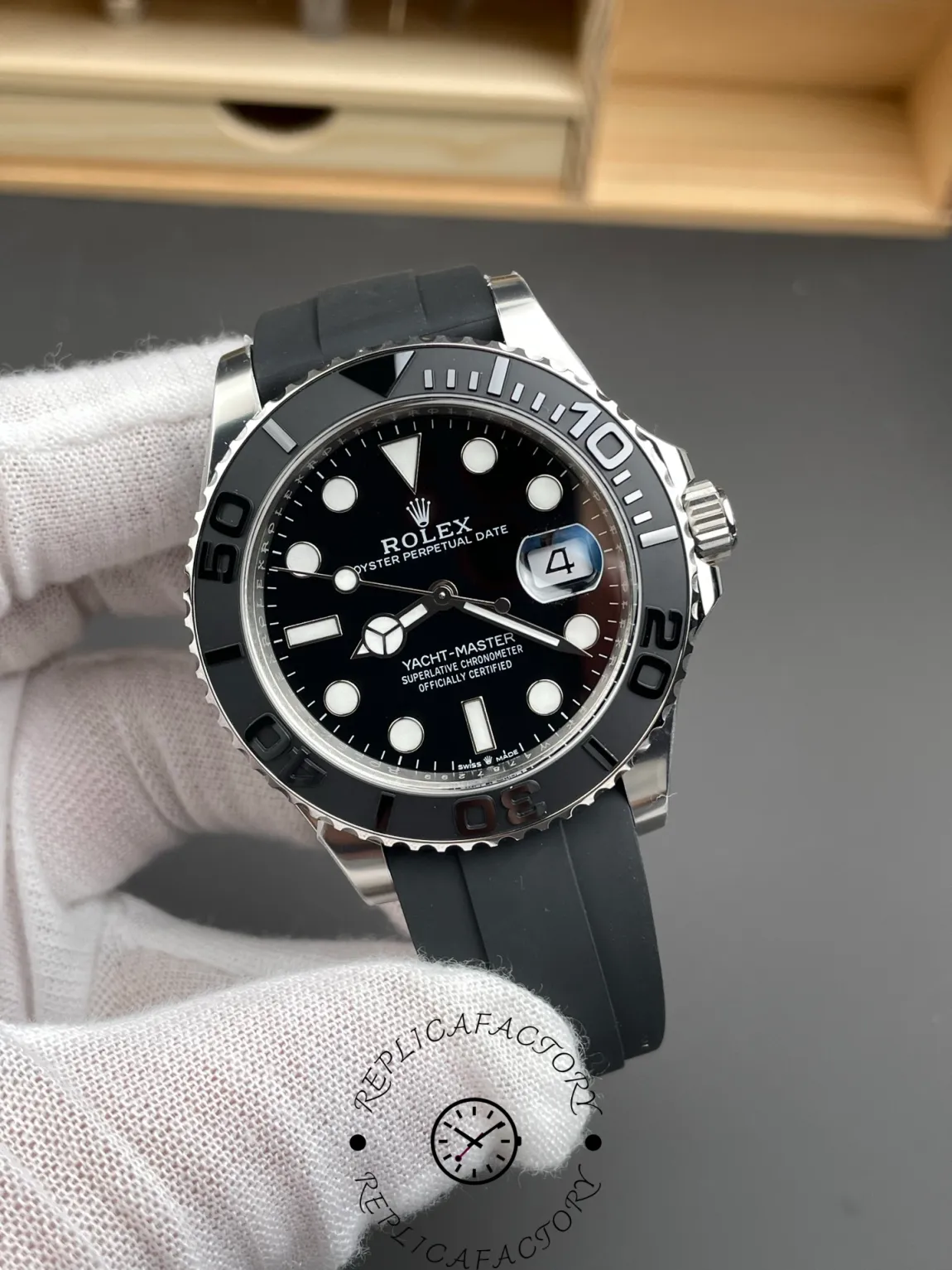 rolex yacht master 226659 white gold black dial 42mm mens replica4 rolex yacht master 226659 white gold black dial 42mm mens replica4